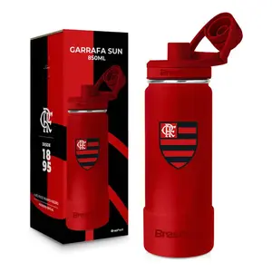 Garrafa Brasfoot Térmica Sun Base Silicone Flamengo