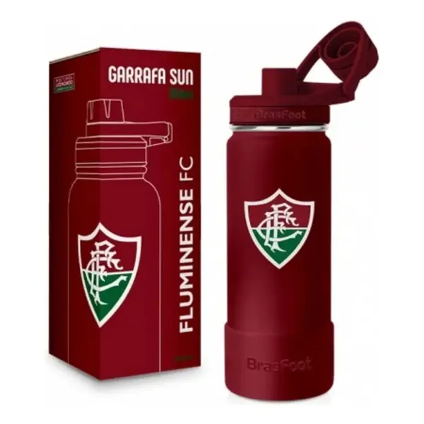 Garrafa Brasfoot Térmica Sun Base Silicone Fluminense