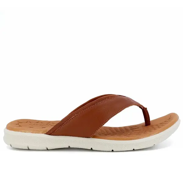 Chinelo Usaflex Rasteiro Em Couro