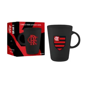 Caneca BrasFoot Flamengo Vidro Jateado