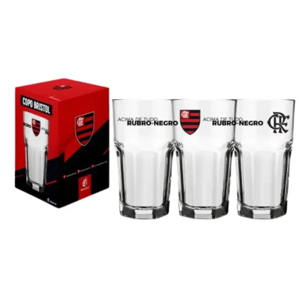 Copo Brasfoot Vidro Flamengo
