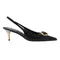 Scarpin Arezzo Couro Salto Baixo Slingback Pedraria