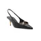 Scarpin Arezzo Couro Salto Baixo Slingback Pedraria