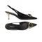 Scarpin Arezzo Couro Salto Baixo Slingback Pedraria